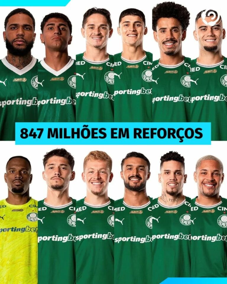 Palmeiras investiu cerca de R$ 847 milhões em contratações de jogadores em 2025,…