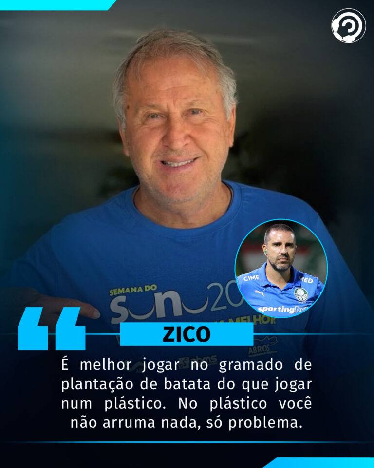 Zico rebate João Martins, auxiliar de Abel Ferreira, após crítica ao gramado de…